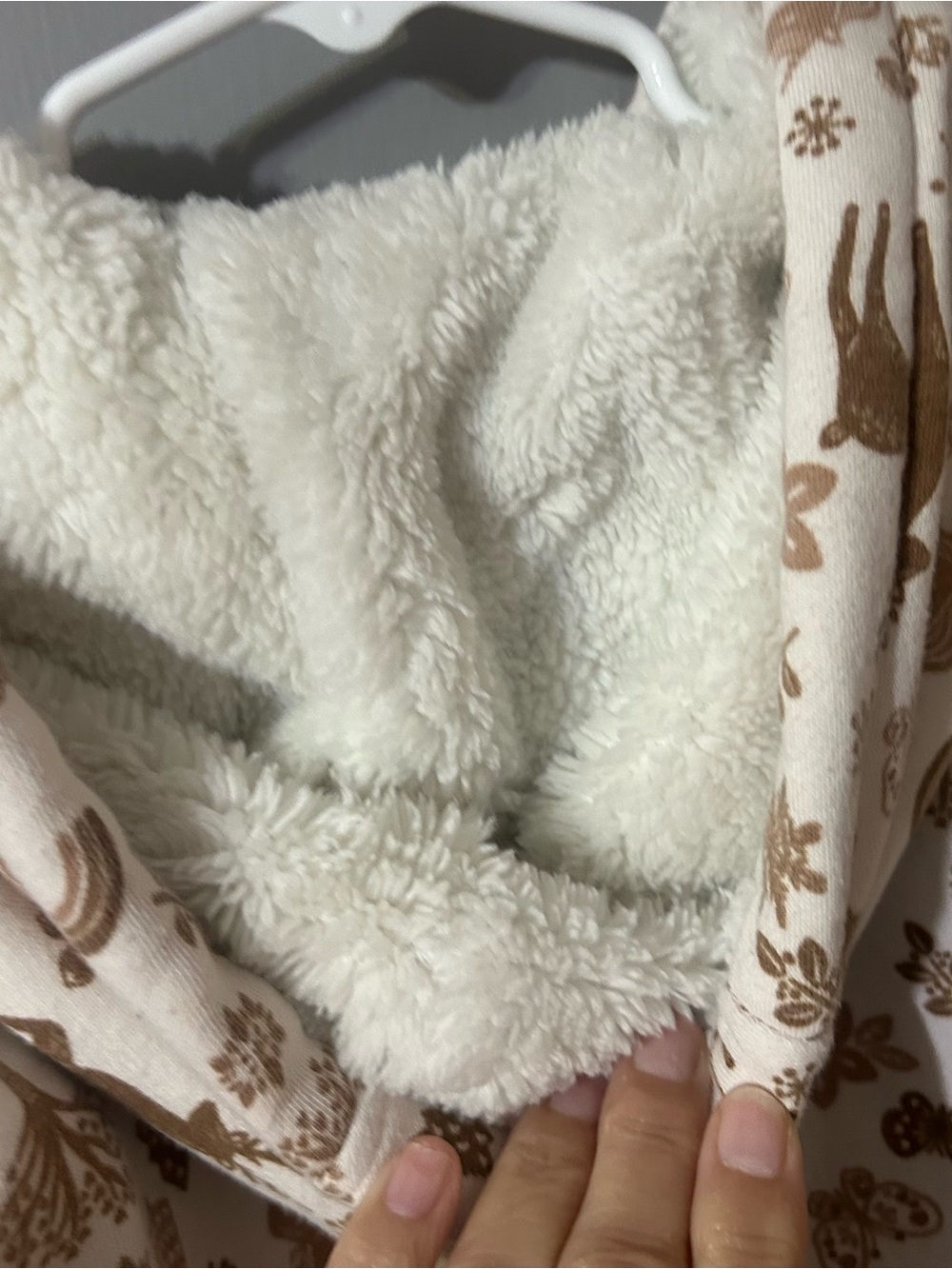 wonder nation Cream & Brown Woodland Hooded Fleece Jacket Girls S 6/7 - Picture 6 of 7